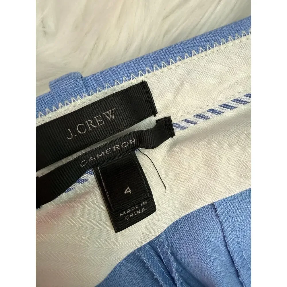 J.Crew Cameron Slim Cropped Pant Four Season Stretch Blue Women's Size 4